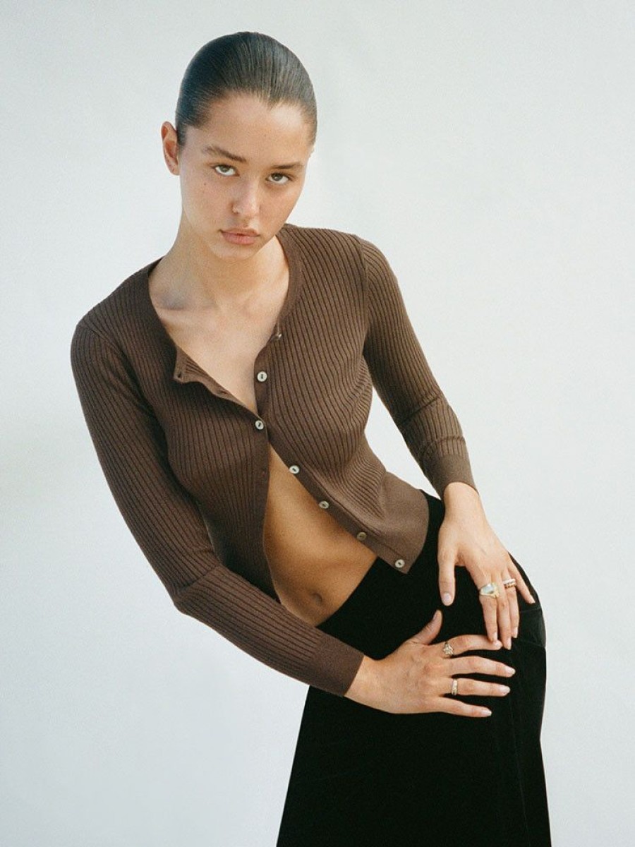 Realisation Par Knitwear | The Winona Cardigan - Chocolate